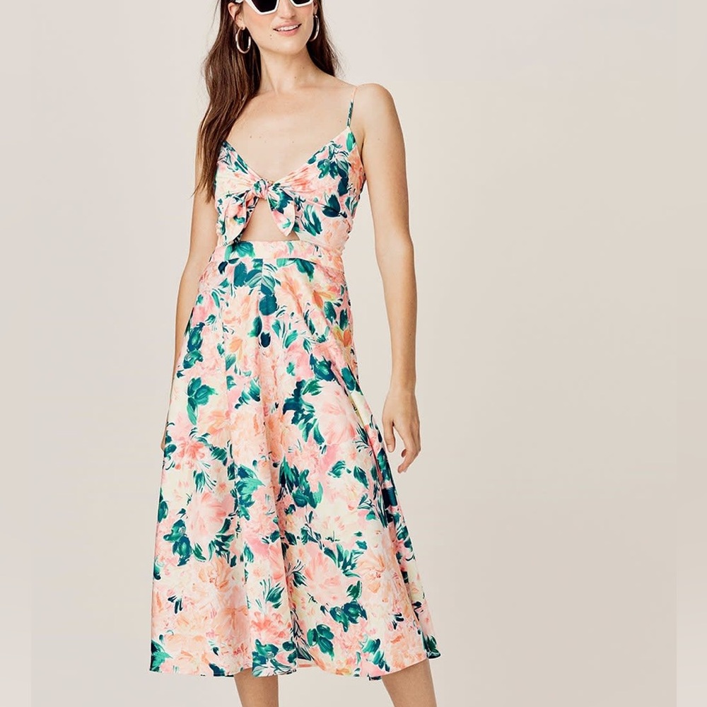 For love and lemons holis midi dress in peach